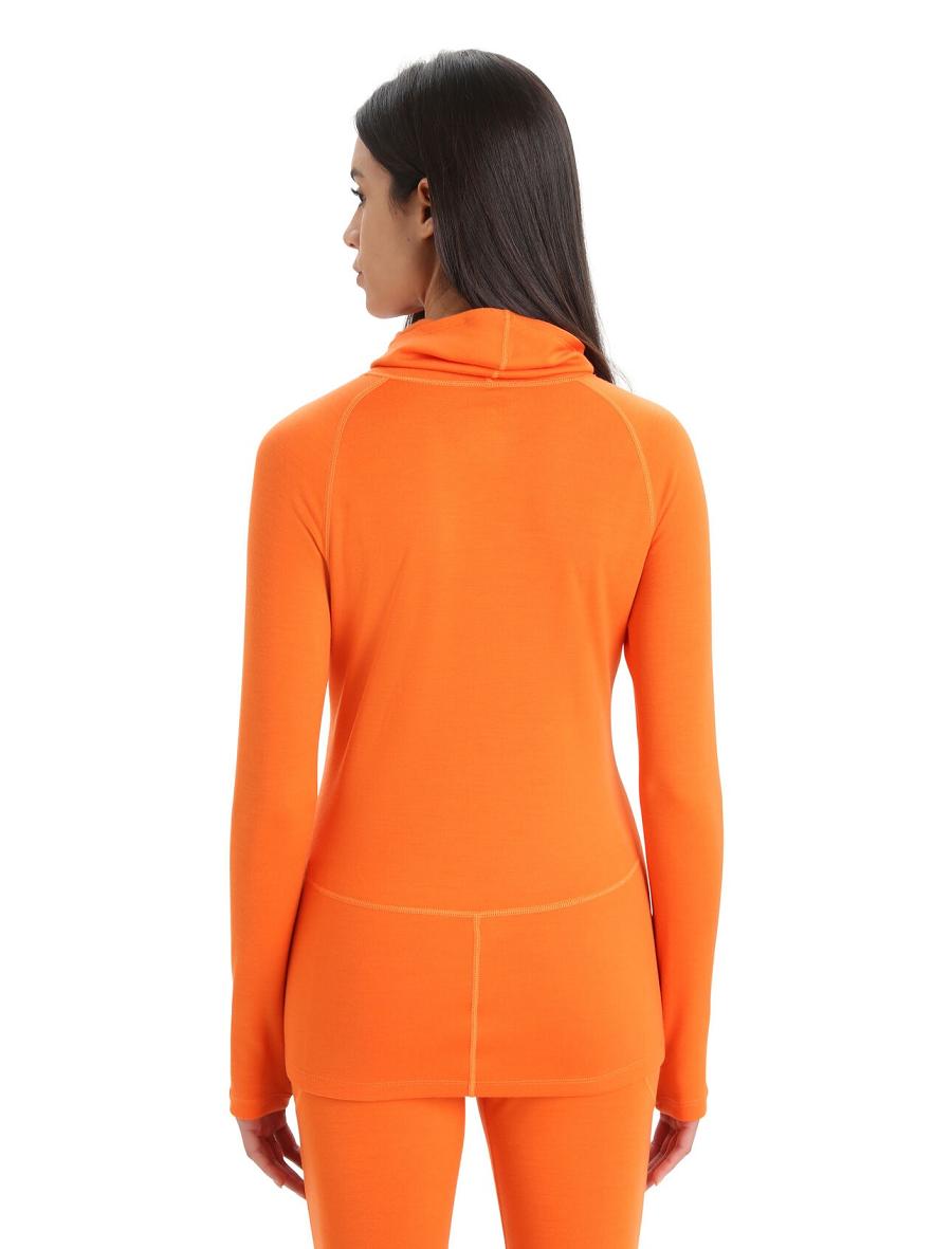 Base Layers Icebreaker MerinoFine™ Long Sleeve Roll Neck Damskie Pomarańczowe | PL 1053EBCX